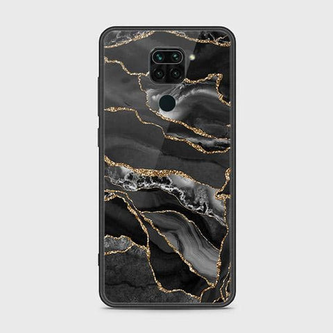 Xiaomi Redmi Note 9 Cover - Black Marble Series - HQ Ultra Shine Premium Infinity Glass Soft Silicon Borders Case