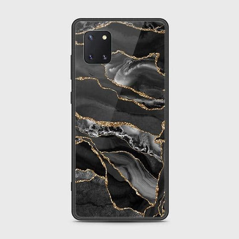 Samsung Galaxy Note 10 Lite Cover - Black Marble Series - HQ Ultra Shine Premium Infinity Glass Soft Silicon Borders Case