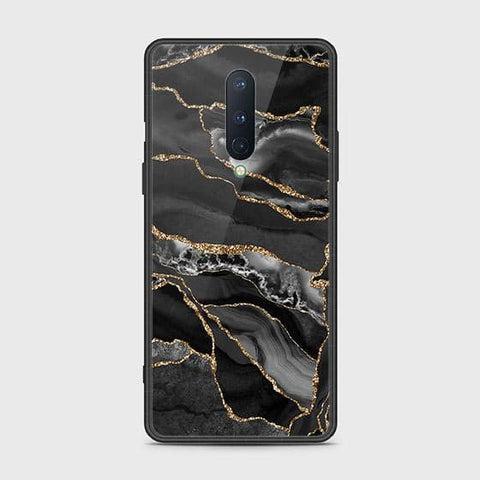 OnePlus 8 4G Cover - Black Marble Series - HQ Ultra Shine Premium Infinity Glass Soft Silicon Borders Case