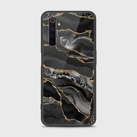 Realme 6 Pro Cover - Black Marble Series - HQ Ultra Shine Premium Infinity Glass Soft Silicon Borders Case