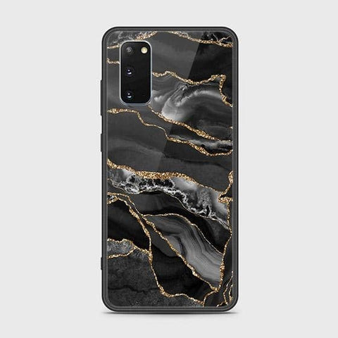 Samsung Galaxy S20 Cover - Black Marble Series - HQ Ultra Shine Premium Infinity Glass Soft Silicon Borders Case