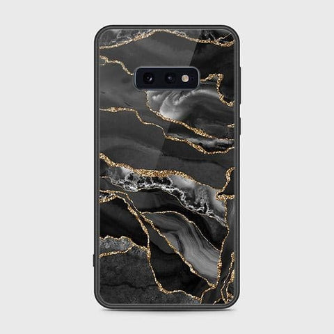 Samsung Galaxy S10e Cover - Black Marble Series - HQ Ultra Shine Premium Infinity Glass Soft Silicon Borders Case