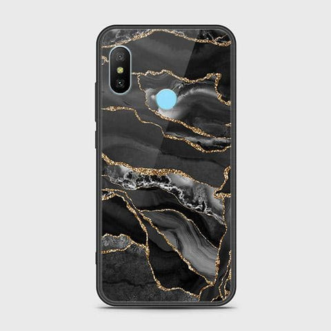 Xiaomi Redmi Note 6 Pro Cover - Black Marble Series - HQ Ultra Shine Premium Infinity Glass Soft Silicon Borders Case