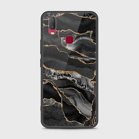 Vivo Y11 2019 Cover - Black Marble Series - HQ Ultra Shine Premium Infinity Glass Soft Silicon Borders Case