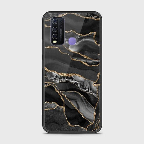 Vivo Y50 Cover - Black Marble Series - HQ Ultra Shine Premium Infinity Glass Soft Silicon Borders Case