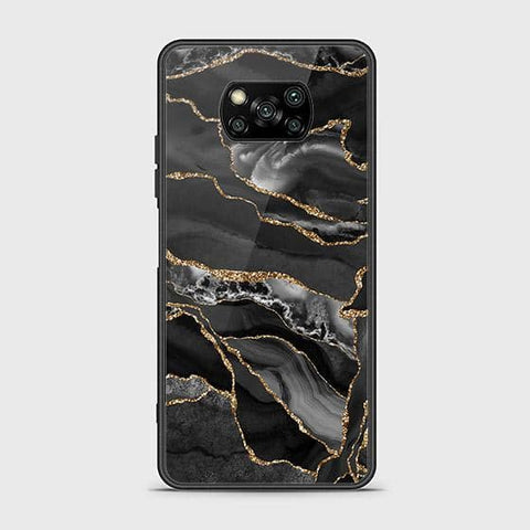 Xiaomi Poco X3 Cover - Black Marble Series - HQ Ultra Shine Premium Infinity Glass Soft Silicon Borders Case