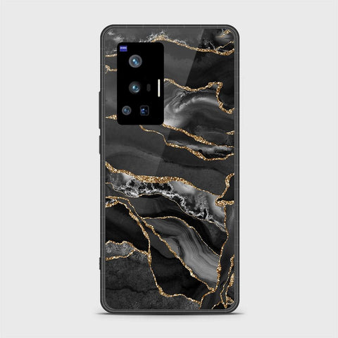 Vivo X70 Pro Cover - Black Marble Series - HQ Ultra Shine Premium Infinity Glass Soft Silicon Borders Case