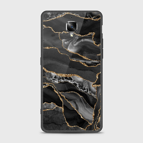 OnePlus 3 Cover- Black Marble Series - HQ Ultra Shine Premium Infinity Glass Soft Silicon Borders Case