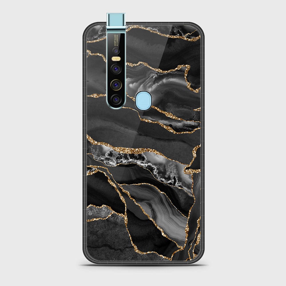 Tecno Camon 15 Premier Cover- Black Marble Series - HQ Ultra Shine Premium Infinity Glass Soft Silicon Borders Case (Fast Delivery)