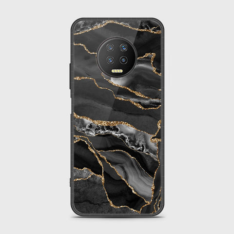 Infinix Note 7 Cover- Black Marble Series - HQ Ultra Shine Premium Infinity Glass Soft Silicon Borders Case