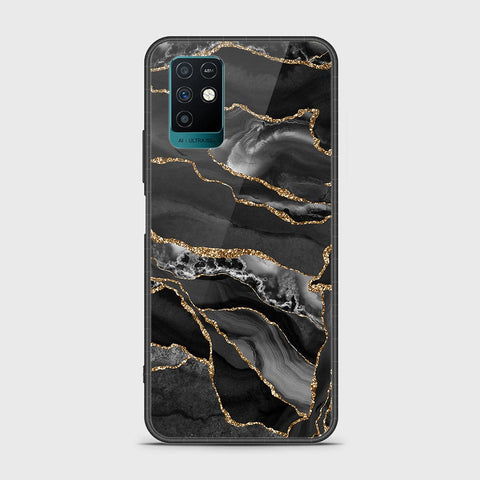 Infinix Note 10 Cover- Black Marble Series - HQ Ultra Shine Premium Infinity Glass Soft Silicon Borders Case