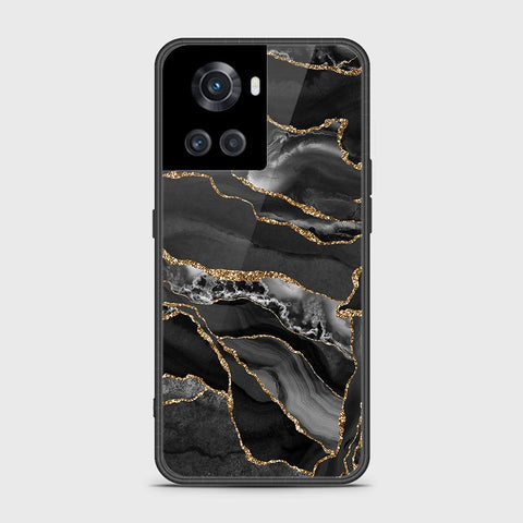 OnePlus Ace Cover- Black Marble Series - HQ Ultra Shine Premium Infinity Glass Soft Silicon Borders Case