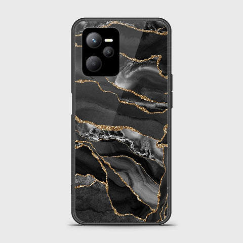 Realme 9 Pro Cover- Black Marble Series - HQ Ultra Shine Premium Infinity Glass Soft Silicon Borders Case