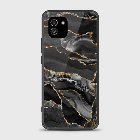 Samsung Galaxy A03 Cover- Black Marble Series - HQ Ultra Shine Premium Infinity Glass Soft Silicon Borders Case
