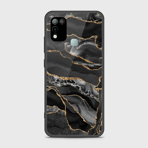 Infinix Hot 11 Play Cover- Black Marble Series - HQ Ultra Shine Premium Infinity Glass Soft Silicon Borders Case