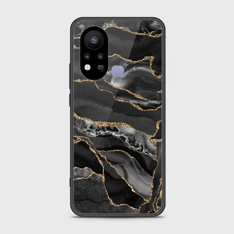 Infinix Hot 11s Cover- Black Marble Series - HQ Ultra Shine Premium Infinity Glass Soft Silicon Borders Case