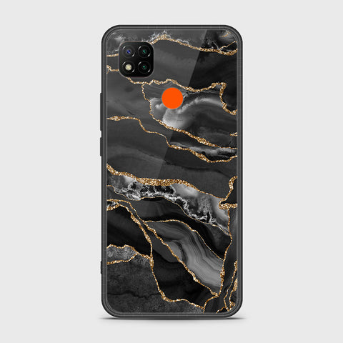 Xiaomi Redmi 9C Cover- Black Marble Series - HQ Ultra Shine Premium Infinity Glass Soft Silicon Borders Case