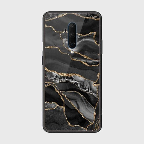 OnePlus 7T Pro Cover - Black Marble Series - HQ Ultra Shine Premium Infinity Glass Soft Silicon Borders Case