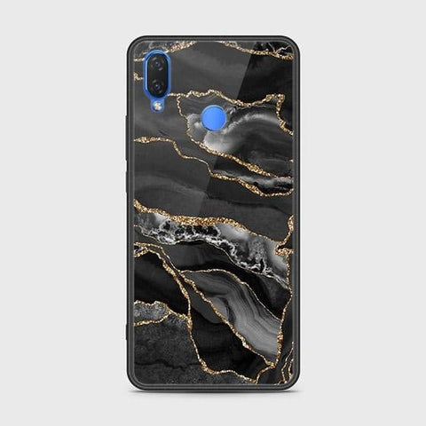 Huawei Y6s 2019 Cover - Black Marble Series - HQ Ultra Shine Premium Infinity Glass Soft Silicon Borders Case