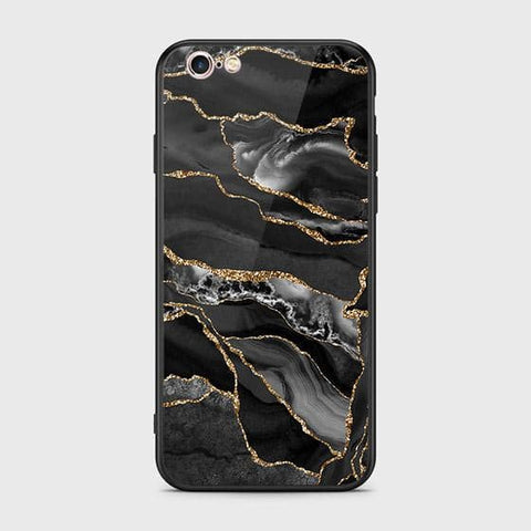 iPhone 6s Plus / 6 Plus Cover - Black Marble Series - HQ Ultra Shine Premium Infinity Glass Soft Silicon Borders Case