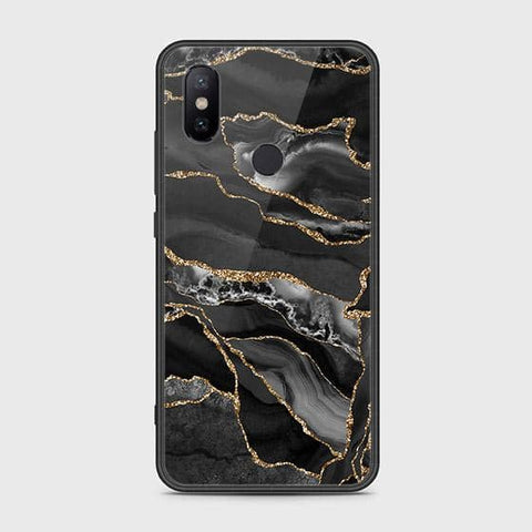 Xiaomi Mi A2 / Mi 6X Cover - Black Marble Series - HQ Ultra Shine Premium Infinity Glass Soft Silicon Borders Case