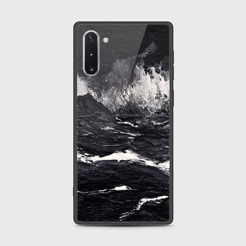 Samsung Galaxy Note 10 Cover - Black Marble Series - HQ Ultra Shine Premium Infinity Glass Soft Silicon Borders Case