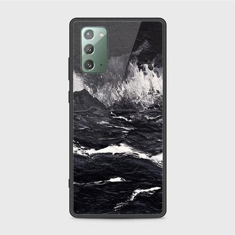Samsung Galaxy Note 20 Cover - Black Marble Series - HQ Ultra Shine Premium Infinity Glass Soft Silicon Borders Case