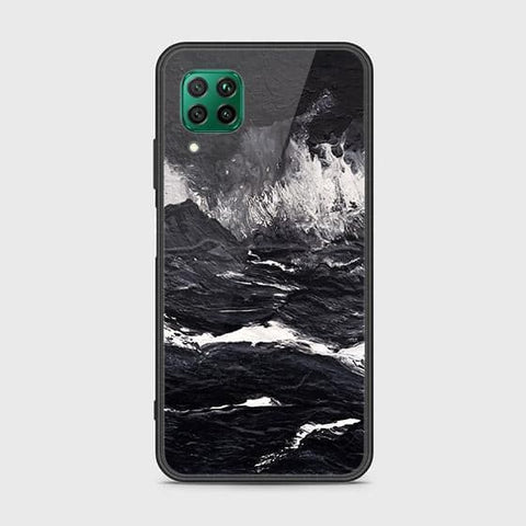 Huawei P40 Lite Cover - Black Marble Series - HQ Ultra Shine Premium Infinity Glass Soft Silicon Borders Case