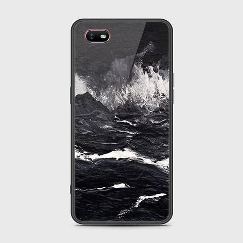 Oppo A1k Cover - Black Marble Series - HQ Ultra Shine Premium Infinity Glass Soft Silicon Borders Case