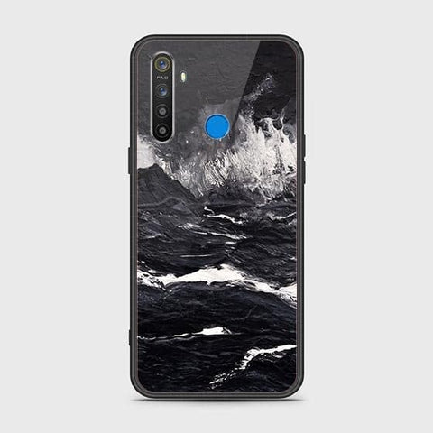 Realme 5s Cover - Black Marble Series - HQ Ultra Shine Premium Infinity Glass Soft Silicon Borders Case