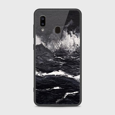 Samsung Galaxy A20 Cover - Black Marble Series - HQ Ultra Shine Premium Infinity Glass Soft Silicon Borders Case