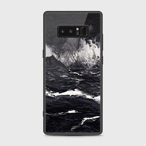 Samsung Galaxy Note 8 Cover - Black Marble Series - HQ Ultra Shine Premium Infinity Glass Soft Silicon Borders Case