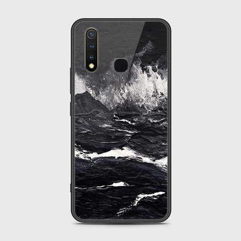 Vivo Y19 Cover - Black Marble Series - HQ Ultra Shine Premium Infinity Glass Soft Silicon Borders Case