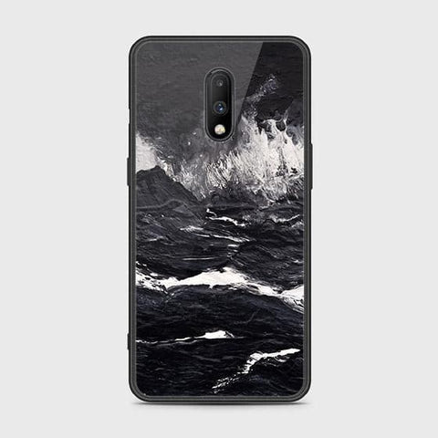 OnePlus 7 Cover - Black Marble Series - HQ Ultra Shine Premium Infinity Glass Soft Silicon Borders Case