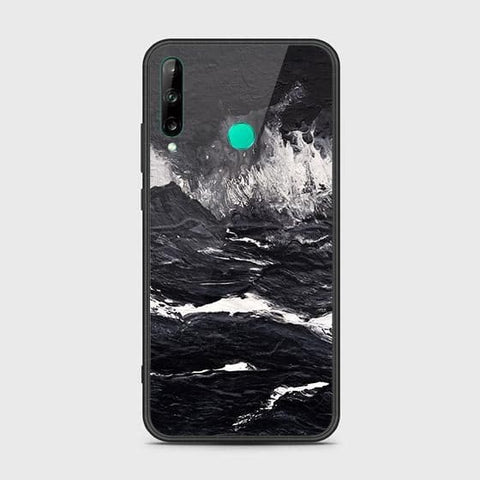 Huawei Y7P Cover - Black Marble Series - HQ Ultra Shine Premium Infinity Glass Soft Silicon Borders Case