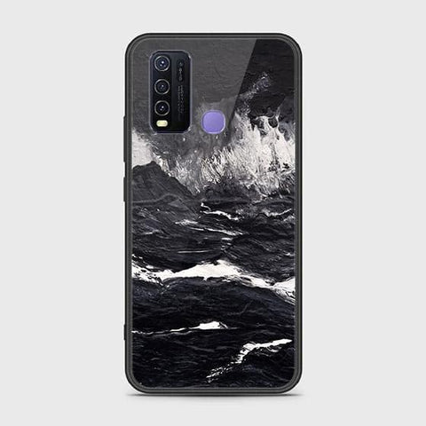 Vivo Y30 Cover - Black Marble Series - HQ Ultra Shine Premium Infinity Glass Soft Silicon Borders Case