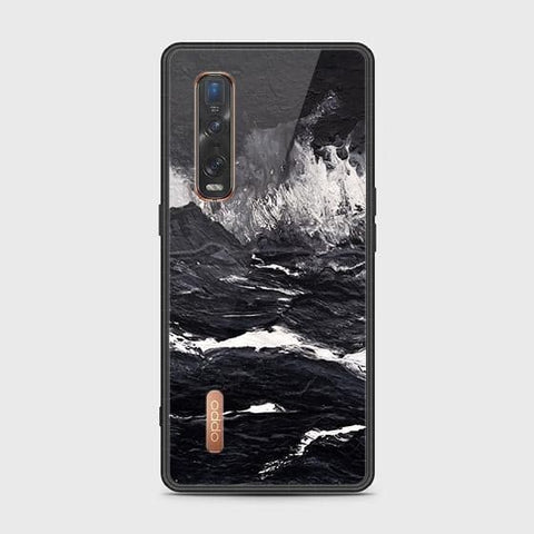 Oppo Find X2 Pro Cover - Black Marble Series - HQ Ultra Shine Premium Infinity Glass Soft Silicon Borders Case