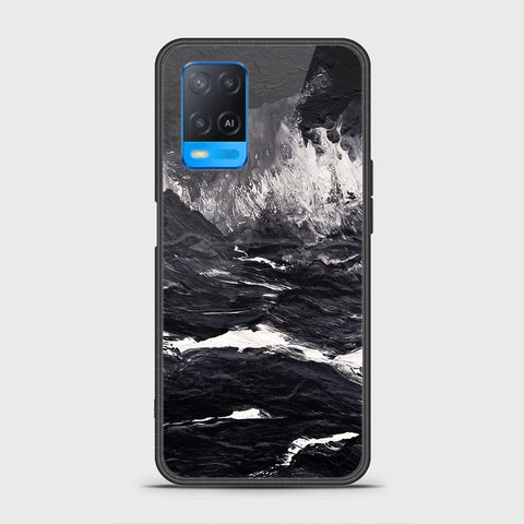 Oppo A54 4G Cover- Black Marble Series - HQ Ultra Shine Premium Infinity Glass Soft Silicon Borders Case