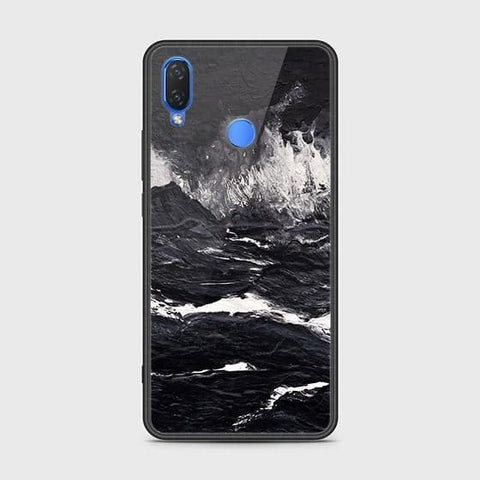 Huawei Y6s 2019 Cover - Black Marble Series - HQ Ultra Shine Premium Infinity Glass Soft Silicon Borders Case