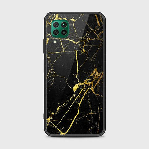 Huawei P40 Lite Cover - Black Marble Series - HQ Ultra Shine Premium Infinity Glass Soft Silicon Borders Case