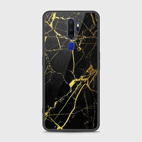 Oppo A5 2020 Cover - Black Marble Series - HQ Ultra Shine Premium Infinity Glass Soft Silicon Borders Case