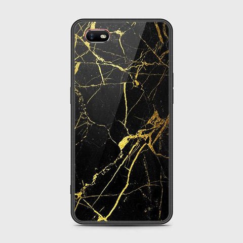 Oppo A1k Cover - Black Marble Series - HQ Ultra Shine Premium Infinity Glass Soft Silicon Borders Case