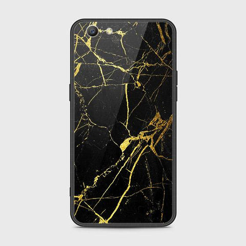 Oppo A39 Cover - Black Marble Series - HQ Ultra Shine Premium Infinity Glass Soft Silicon Borders Case