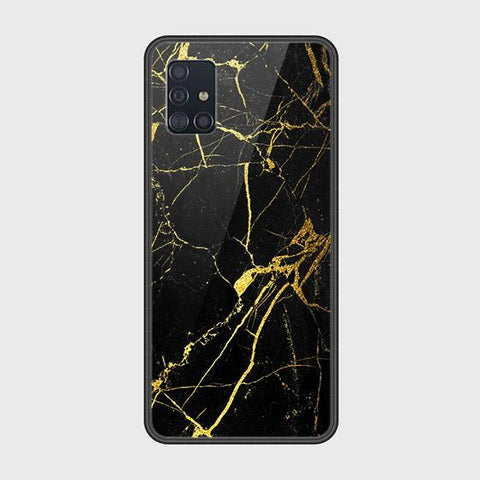 Samsung Galaxy A51 Cover - Black Marble Series - HQ Ultra Shine Premium Infinity Glass Soft Silicon Borders Case