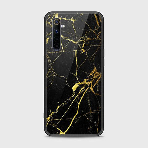 Realme 6 Cover - Black Marble Series - HQ Ultra Shine Premium Infinity Glass Soft Silicon Borders Case