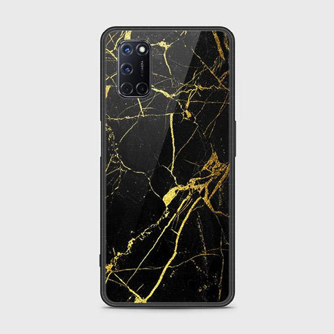 Oppo A52 Cover - Black Marble Series - HQ Ultra Shine Premium Infinity Glass Soft Silicon Borders Case