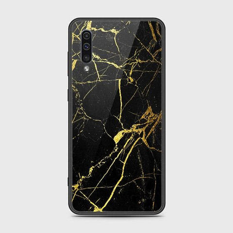 Samsung Galaxy A50s Cover - Black Marble Series - HQ Ultra Shine Premium Infinity Glass Soft Silicon Borders Case