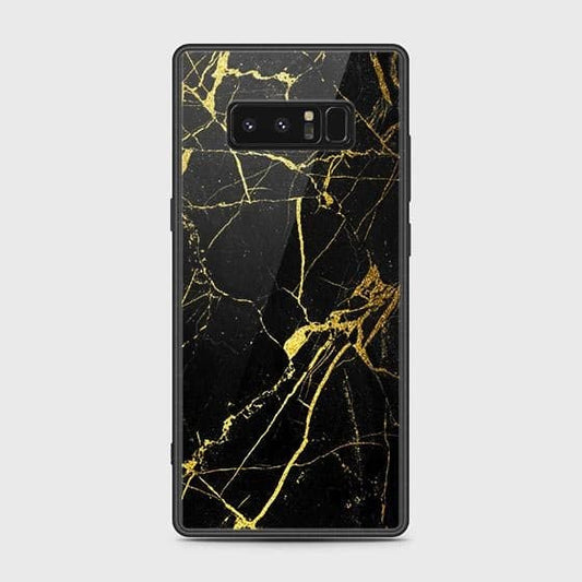 Samsung Galaxy Note 8 Cover - Black Marble Series - HQ Ultra Shine Premium Infinity Glass Soft Silicon Borders Case (Fast Delivery)