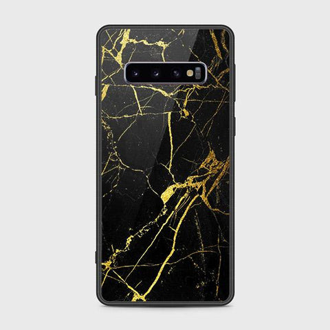 Samsung Galaxy S10 Cover - Black Marble Series - HQ Ultra Shine Premium Infinity Glass Soft Silicon Borders Case