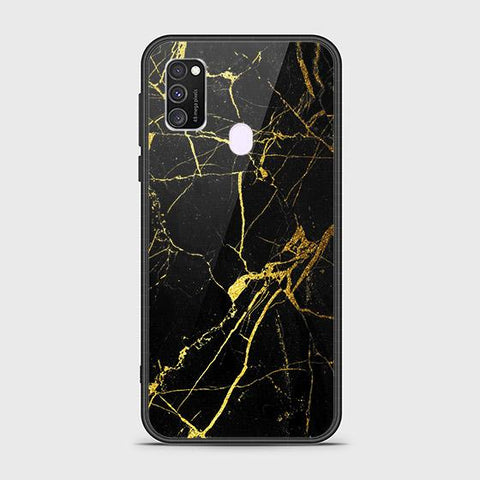 Samsung Galaxy M30s Cover - Black Marble Series - HQ Ultra Shine Premium Infinity Glass Soft Silicon Borders Case